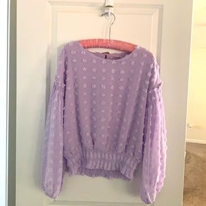 Purple puff sleeve blouse